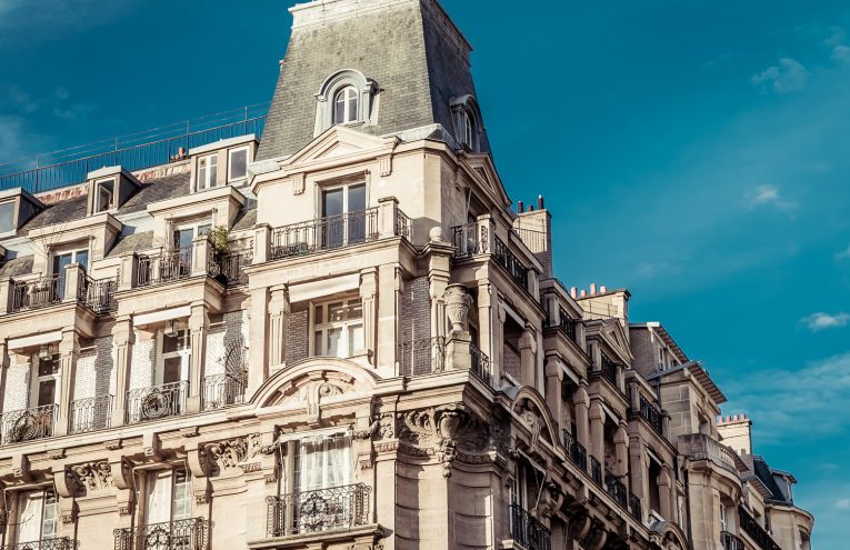 A low angle shot of a beautiful historical architectural structure in Paris, France